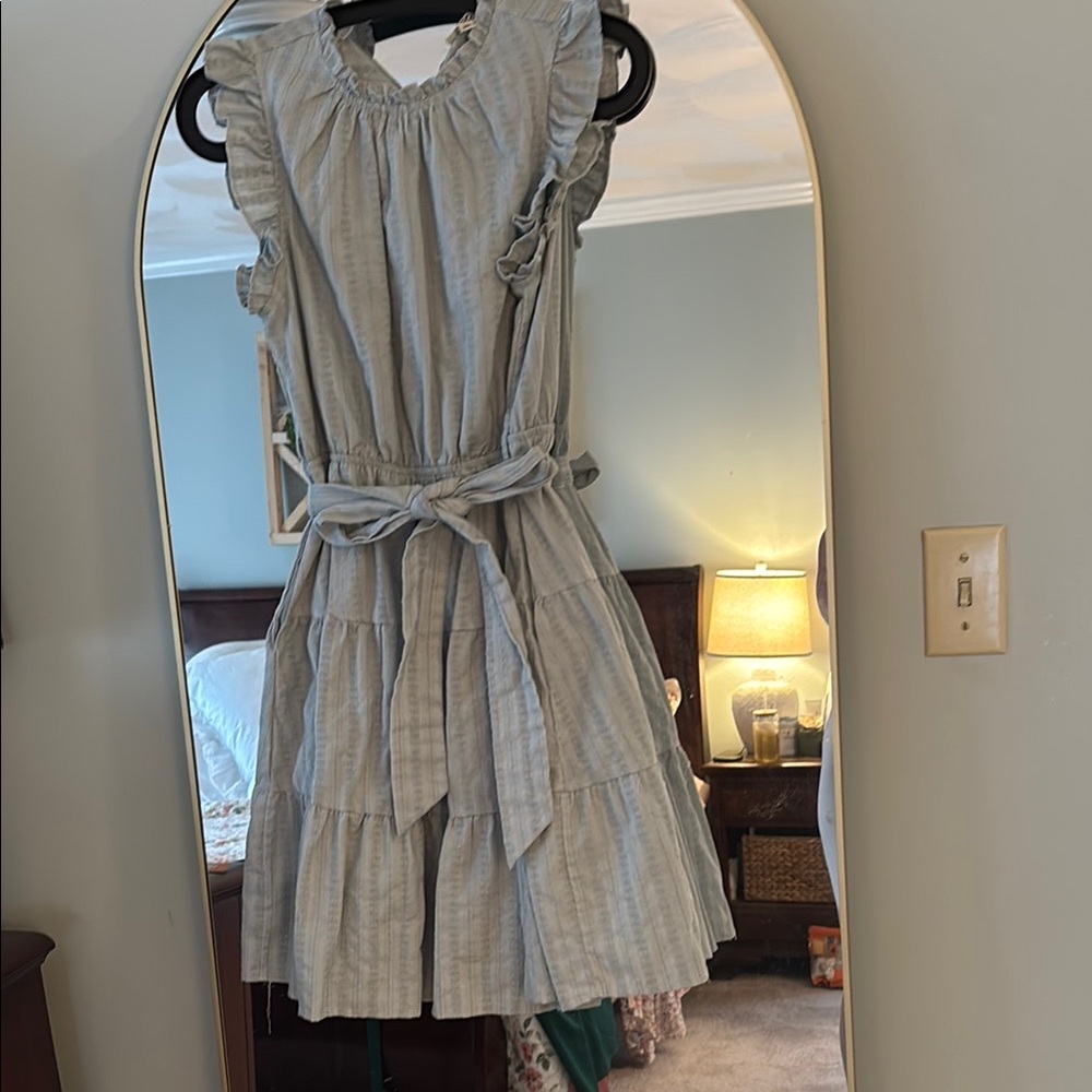 Listicle Gray blue Wrap Tie Front Sundress